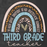Third Grade Teacher Leopard Rainbow Kids T-Shirt