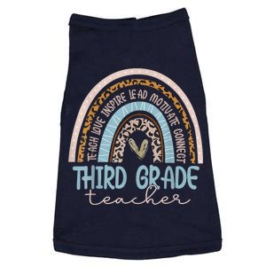 Third Grade Teacher Leopard Rainbow Doggie Tank