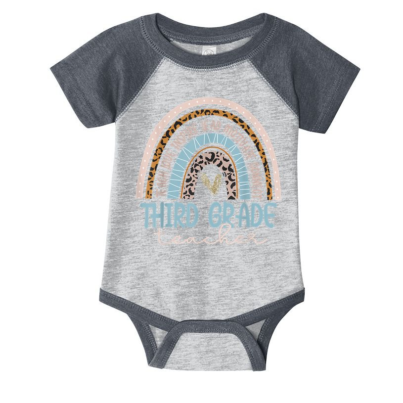 Third Grade Teacher Leopard Rainbow Infant Baby Jersey Bodysuit