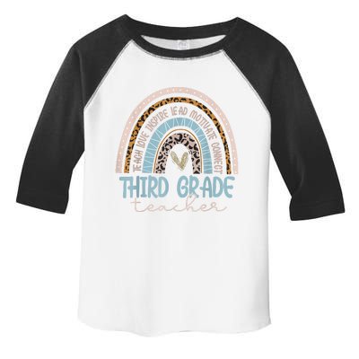 Third Grade Teacher Leopard Rainbow Toddler Fine Jersey T-Shirt