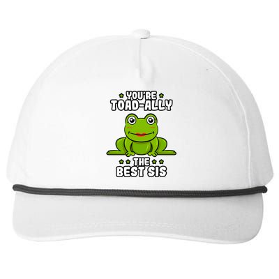 Toadfunny Giftally The Best Sis Frog Lover Toad Sister Cool Gift Snapback Five-Panel Rope Hat