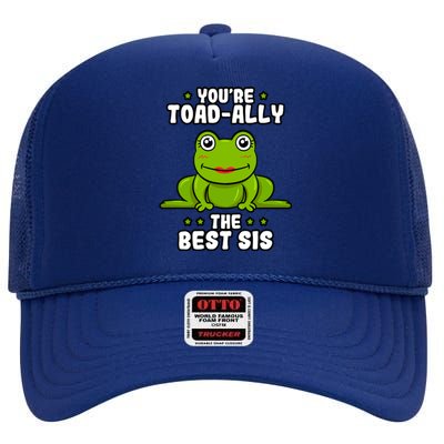 Toadfunny Giftally The Best Sis Frog Lover Toad Sister Cool Gift High Crown Mesh Back Trucker Hat