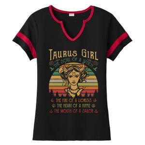 Taurus Girl The Soul Of A Witch The Fire OfThe Soul Of A Witch The Fire Ladies Halftime Notch Neck Tee