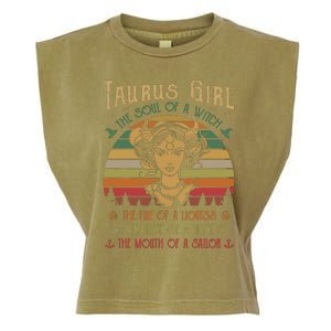 Taurus Girl The Soul Of A Witch The Fire OfThe Soul Of A Witch The Fire Garment-Dyed Women's Muscle Tee