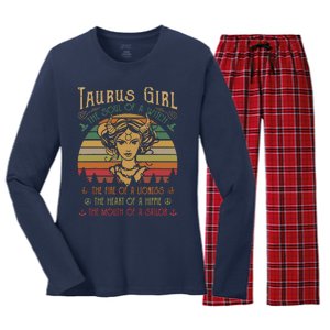 Taurus Girl The Soul Of A Witch The Fire OfThe Soul Of A Witch The Fire Women's Long Sleeve Flannel Pajama Set 