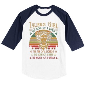 Taurus Girl The Soul Of A Witch The Fire OfThe Soul Of A Witch The Fire Baseball Sleeve Shirt