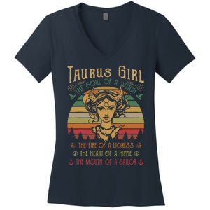 Taurus Girl The Soul Of A Witch The Fire OfThe Soul Of A Witch The Fire Women's V-Neck T-Shirt