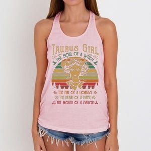 Taurus Girl The Soul Of A Witch The Fire OfThe Soul Of A Witch The Fire Women's Knotted Racerback Tank