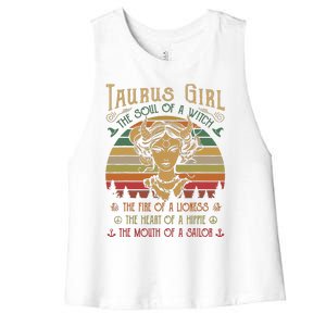 Taurus Girl The Soul Of A Witch The Fire OfThe Soul Of A Witch The Fire Women's Racerback Cropped Tank