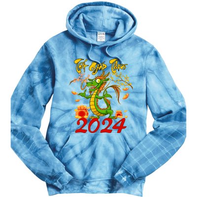 TET GIAP THIN Chuc Mung Nam Moi Vietnamese New Year 2024 Tie Dye Hoodie