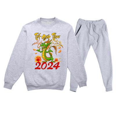 TET GIAP THIN Chuc Mung Nam Moi Vietnamese New Year 2024 Premium Crewneck Sweatsuit Set