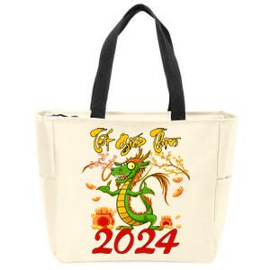 TET GIAP THIN Chuc Mung Nam Moi Vietnamese New Year 2024 Zip Tote Bag