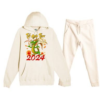 TET GIAP THIN Chuc Mung Nam Moi Vietnamese New Year 2024 Premium Hooded Sweatsuit Set