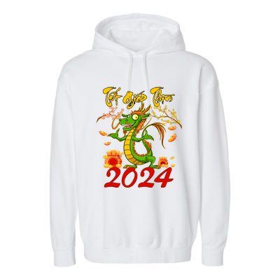 TET GIAP THIN Chuc Mung Nam Moi Vietnamese New Year 2024 Garment-Dyed Fleece Hoodie