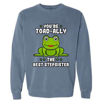 Toadcute Giftally The Best Stepsister Frog Lover Toad Stepsis Cool Gift Garment-Dyed Sweatshirt