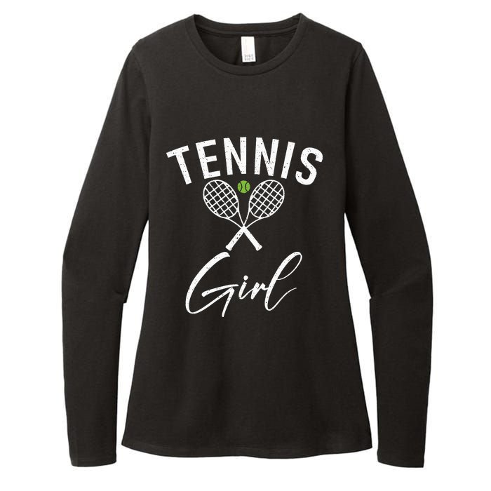 Tennis Girl Womens CVC Long Sleeve Shirt