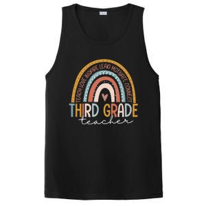 Third Grade Teacher Teach Love Inspire Boho Rainbow PosiCharge Competitor Tank