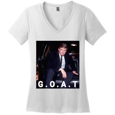 Trump Goat Trump 2024 Women's V-Neck T-Shirt