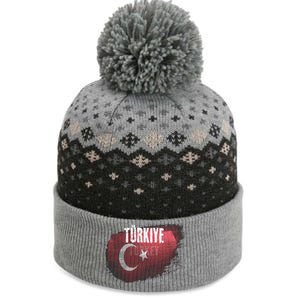 Turkey Grunge Turkish Flag Gift The Baniff Cuffed Pom Beanie