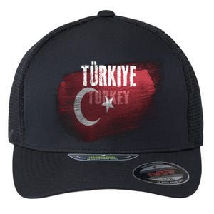 Turkey Grunge Turkish Flag Gift Flexfit Unipanel Trucker Cap