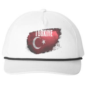 Turkey Grunge Turkish Flag Gift Snapback Five-Panel Rope Hat