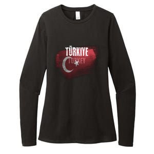 Turkey Grunge Turkish Flag Gift Womens CVC Long Sleeve Shirt