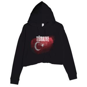 Turkey Grunge Turkish Flag Gift Crop Fleece Hoodie