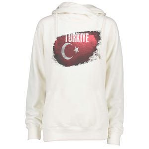 Turkey Grunge Turkish Flag Gift Womens Funnel Neck Pullover Hood