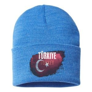 Turkey Grunge Turkish Flag Gift Sustainable Knit Beanie