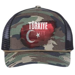 Turkey Grunge Turkish Flag Gift Retro Rope Trucker Hat Cap