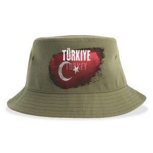 Turkey Grunge Turkish Flag Gift Sustainable Bucket Hat