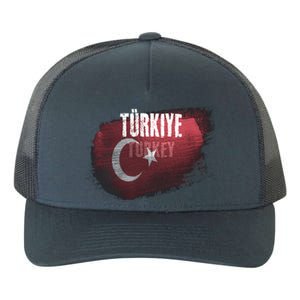 Turkey Grunge Turkish Flag Gift Yupoong Adult 5-Panel Trucker Hat