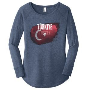 Turkey Grunge Turkish Flag Gift Women's Perfect Tri Tunic Long Sleeve Shirt