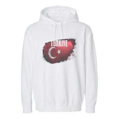 Turkey Grunge Turkish Flag Gift Garment-Dyed Fleece Hoodie