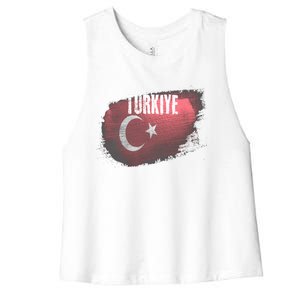 Turkey Grunge Turkish Flag Gift Women's Racerback Cropped Tank