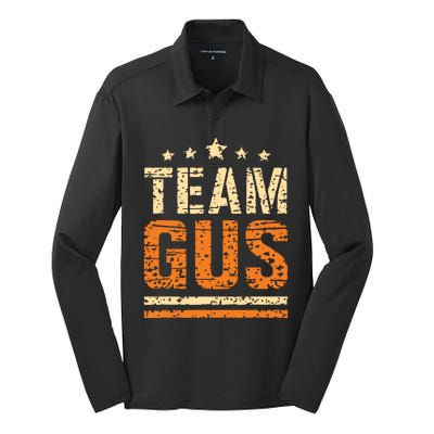 Team Gus Thats My Dad Gus Support Saying Silk Touch Performance Long Sleeve Polo