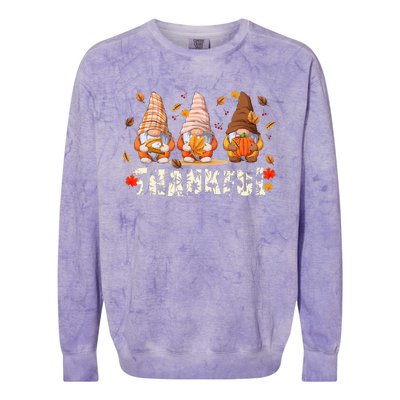 Thanksgiving Gnome Thankful Colorblast Crewneck Sweatshirt