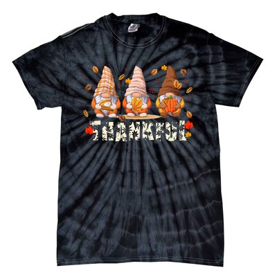 Thanksgiving Gnome Thankful Tie-Dye T-Shirt