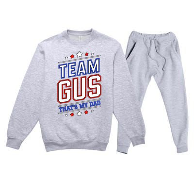 Team Gus ThatS My Dad Gus Support Saying Premium Crewneck Sweatsuit Set