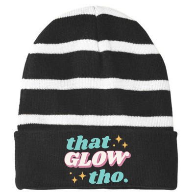 That Glow Tho Beauty Striped Beanie with Solid Band