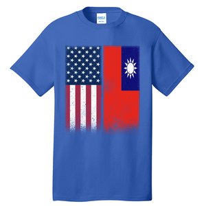 Taiwan Gift Taiwanese American Flags Proud Usa Taiwan Gift Tall T-Shirt