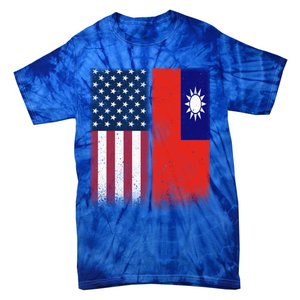 Taiwan Gift Taiwanese American Flags Proud Usa Taiwan Gift Tie-Dye T-Shirt