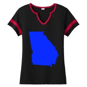 Turn Georgia To Blue Proud Democrat Design Ladies Halftime Notch Neck Tee