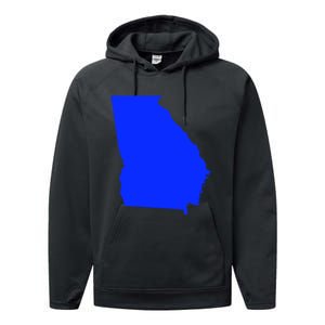 Turn Georgia To Blue Proud Democrat Design Performance Fleece Hoodie