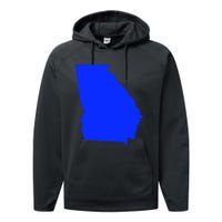 Turn Georgia To Blue Proud Democrat Design Performance Fleece Hoodie