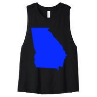 Turn Georgia To Blue Proud Democrat Design Women's Racerback Cropped Tank