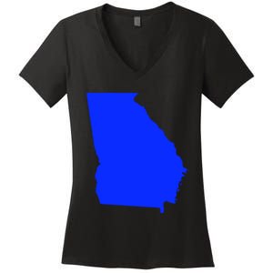 Turn Georgia To Blue Proud Democrat Design Women's V-Neck T-Shirt