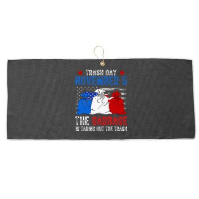 Trump Garbage Trash Day November 5 Garbage Taking Out Trash Large Microfiber Waffle Golf Towel