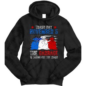 Trump Garbage Trash Day November 5 Garbage Taking Out Trash Tie Dye Hoodie