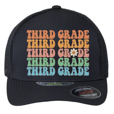 Third Grade Teacher Leopard Rainbow 3rd Grade Teacher Funny Meaningful Gift Flexfit Unipanel Trucker Cap